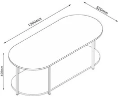 Home4You Kavos staliukas HANNES 120x52xH40cm Rustic melaminas
