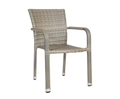 Home4You Kėdė LARACHE 57x61xH83cm, rėmas: aliuminis su plastikine vytele, spalva: pilka