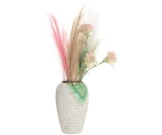 Home4You Keraminė vaza TITAN STONE H27cm, žalia/balta tekstūra
