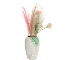 Home4You Keraminė vaza TITAN STONE H32cm, žalia/balta tekstūra