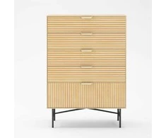 Fotelis Home4You Komoda BASSEL 80x40xH114cm, 3D melaminas