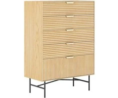 Fotelis Home4You Komoda BASSEL 80x40xH114cm, 3D melaminas