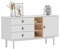 Fotelis Home4You Komoda IRIS Balta 140x40xH75cm