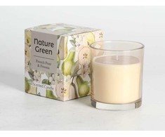 Home4You Žvakė NATURE Žalias H9,5cm, prancūziška kriaušė