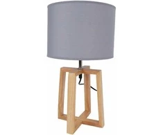 Home4You Lamp Stalinis šviestuvas WOODEN H44,5cm, šviesiai pilkas