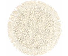 Stalo kilimėlis SUZAN D38cm, džiutas, baltas