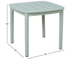 Home4You Staliukas MANGO 45x45xH40cm Žalsvai pilkas plastikas