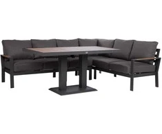 Lauko baldų komplektas RIO Kampinė sofa ir stalas Tamsiai pilka