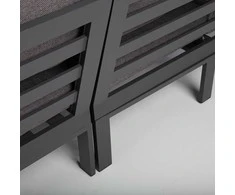 Home4You Lauko baldų komplektas RIO Kampinė sofa ir stalas Tamsiai pilka