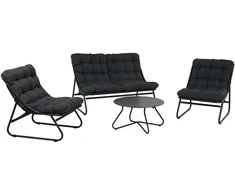 Lauko baldų komplektas Sodo baldų komplektas SAMBA table, sofa and 2 chairs, dark pilkas