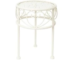 Home4You Gėlių stovas SANDY D20xH28cm, antikvarinis baltas