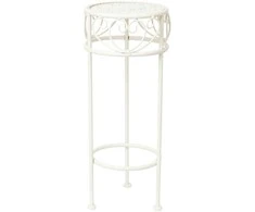 Home4You Gėlių stovas SANDY D20xH50cm, antikvarinis baltas