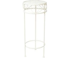 Home4You Gėlių stovas SANDY D25xH60cm, antikvarinis baltas