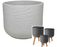 Home4You Gėlių vazonas FERN D30xH39,5cm su kojelėmis, baltas