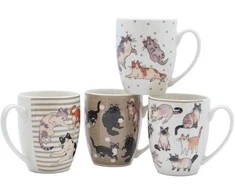 Home4You Mug CAT D8xH10,5cm 400ml, mix
