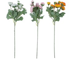 Dirbtinės gėlės „FLOWERLY“ „Ranunculus“ žiedai, 7 vnt., įvairių spalvų