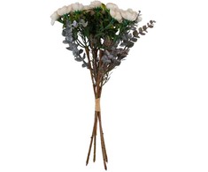 Dirbtinė gėlė „FLOWERLY“, 26 cm, puokštė iš 4 rožių, įvairių spalvų