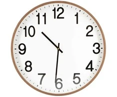 Home4You Wall clock WOODY D50cm, dark ruda