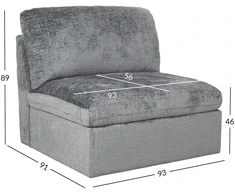 Home4You Modulinė sofa SAMOA, 1 vieta, be porankių, pilka