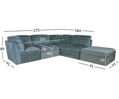 Home4You Modulinė sofa „SAMOA“, 5 dalių, vandenyno žalios spalvos