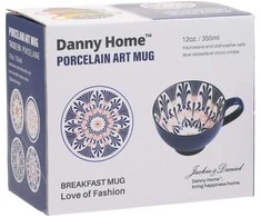 Home4You Mėlyna Puodelis SEREN H7,7cm 355ml, tamsiai mėlynas