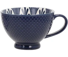 Home4You Mėlyna Puodelis SEREN H7,7cm 355ml, tamsiai mėlynas