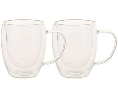 Home4You Dvigubi puodeliai (2 vnt.), po 300 ml, stikliniai, su dviguba sienele