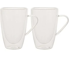 Home4You Dvigubi puodeliai (2 vnt.), po 350 ml, stikliniai, su dviguba sienele