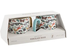 Home4You Puodeliai „FRIENDS“, 2 vnt., 450 ml, su drugeliais