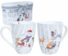 Home4You Puodeliai MIA SNOW H10,5cm 340ml, 2vnt dovanų dėžutėje