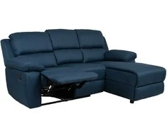 Fotelis Home4You Kampinė sofa BERIT RC, tamsiai mėlyna