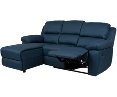Fotelis Home4You Kampinė sofa BERIT LC, tamsiai mėlyna