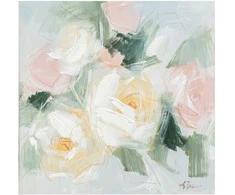 Aliejinė tapyba 100x100cm, pasteliniai žiedai