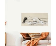 Aliejinė tapyba 60x120cm, besiilsi gražuolė