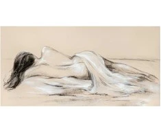 Aliejinė tapyba 60x120cm, besiilsi gražuolė