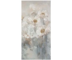 Aliejinis paveikslas 60x120 cm, baltos gėlės