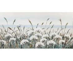 Tapyba aliejiniais dažais 70x140cm, baltos gėlės