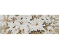 Aliejinis paveikslas 50x150 cm, baltos gėlės