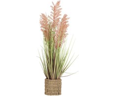 Home4You Dirbtinis augalas GARDEN H87cm, oranžinis sorgas, žolė su vazonu