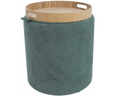 Otomanas / stalas HIRO D34,5xH37cm, žalios spalvos, su dėže ir dėklu