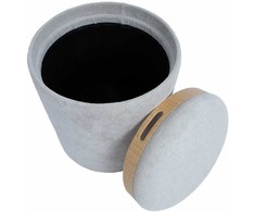 Otomanas / stalas HIRO D39xH44cm, smėlio spalvos, su dėže ir dėže