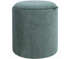 Fotelis Otomanas / stalas HIRO D39xH44cm, žalios spalvos, su dėže ir dėže