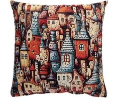 Home4You Pagalvė HOLLY 45x45cm, fantazijų miestas
