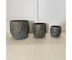 Gėlių vazonas „SUNNY CEDAR“, D34 x H33 cm, tamsiai pilkos ir auksinės spalvos