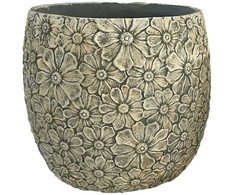 Gėlių vazonas „SUNNY DAISY“, D44,5 x H41 cm, baltas/pilkas