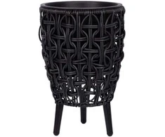 Home4You Vazonas WICKER 21x21xH32cm, juodas