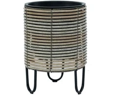 Home4you Gėlių vazonas WICKER D25xH35cm, smėlio-pilka