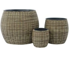 Home4You Gėlių vazonas WICKER D48xH40cm, šviesiai ruda