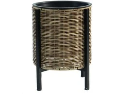 Home4You Gėlių vazonas WICKER su stovu D28xH36cm, šviesiai ruda