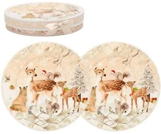 Home4You Lėkštės MIA DEER 2 vnt., D19cm, dovanų dėžutėje